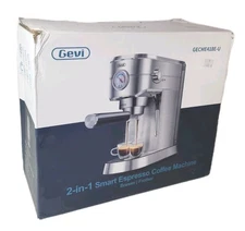 Gevi GECME418E-U Silver 2 In 1 Smart Espresso Coffee Machine Brewer Frother