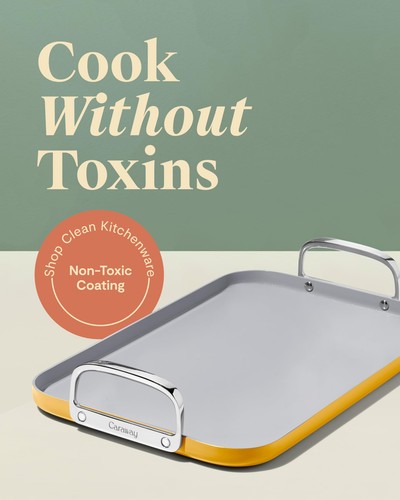 Double Burner Griddle - 19x12” Griddle Pan - Non-Stick Ceramic Coated - Non T... - Picture 2 of 7