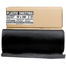 Black Plastic Sheeting - 10' X 25' to100, 6 MIL Heavy Duty Gauge - Vapor and Moi