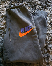 Nike Boys M Black Fleece Jogger Pants Drawstring Elastic Waist Logo Size M