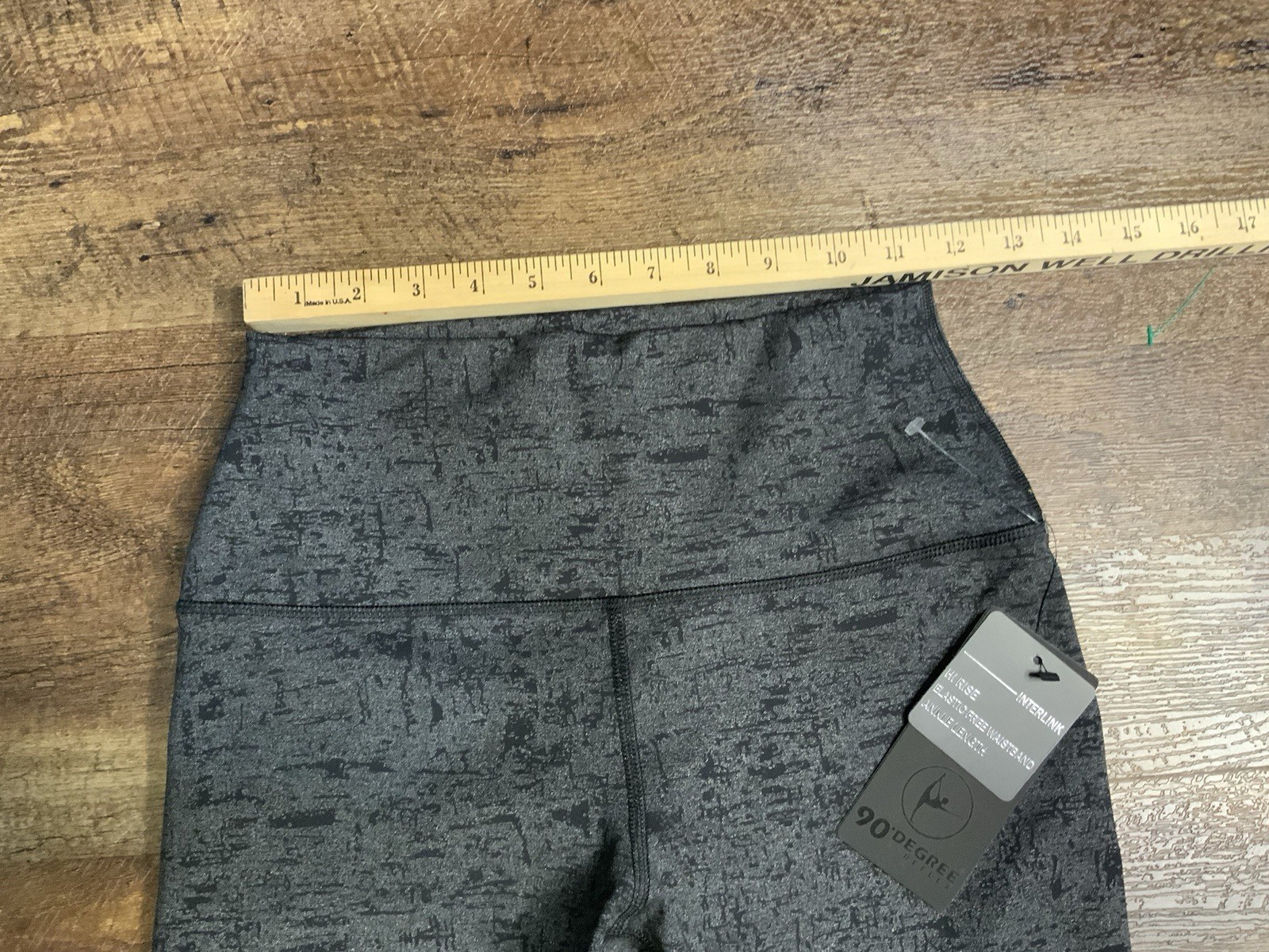 90 Degree by Reflex Gray/Black  Hi Rise Athletic 7/8 Legging Women's Medium