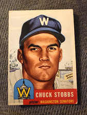 1953 Topps #89 Chuck Stobbs Washington Senators VGEX SC "A"