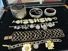 Vintage Lot Of 7 Costume Jewelry Bracelet’s Charm Cuff  Some Signed