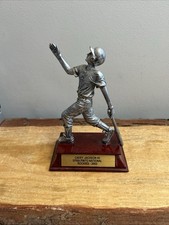 Baseball Trophy,6  x4  ,Pewter Like,Wooden Base . Unique Design