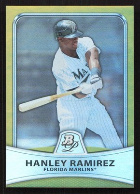 2010 Bowman Platinum Hanley Ramirez Gold Refractors #/539 SN #12 Card