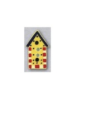 Mill Hill Ceramic Buttons 86323 Primary Checkboard Birdhouse