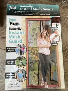 Total Vision Instant Butterfly Print Mesh Guard 40" x 82.5" Magnetic Closure New