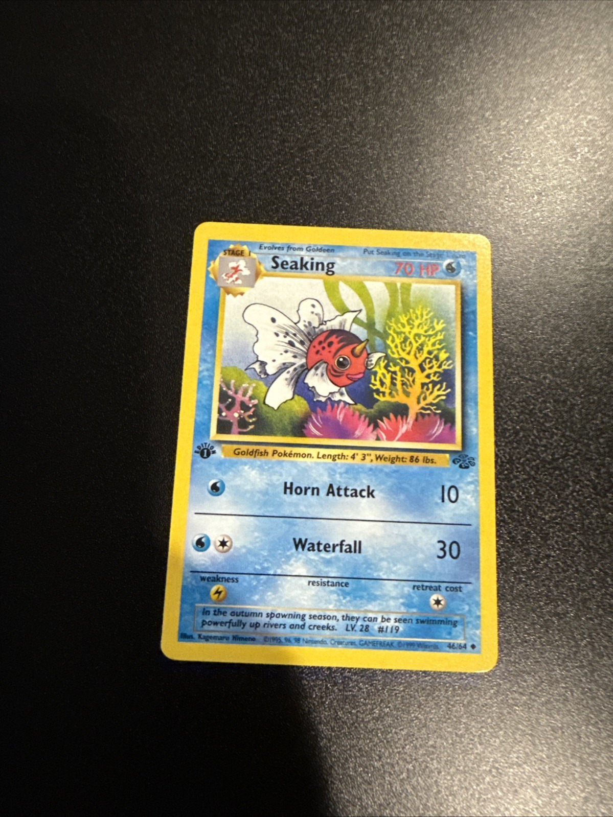 Pokemon Seaking 46/64 WotC Jungle 1st Edition Uncommon NM