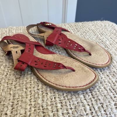 B.O.C Born Concept Women s Comfort Flats Vegan Sandals Size 9 M Brown Red Casual