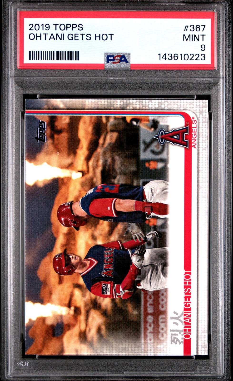 2019 Topps OHTANI GETS HOT #367 PSA 9 MINT view 3