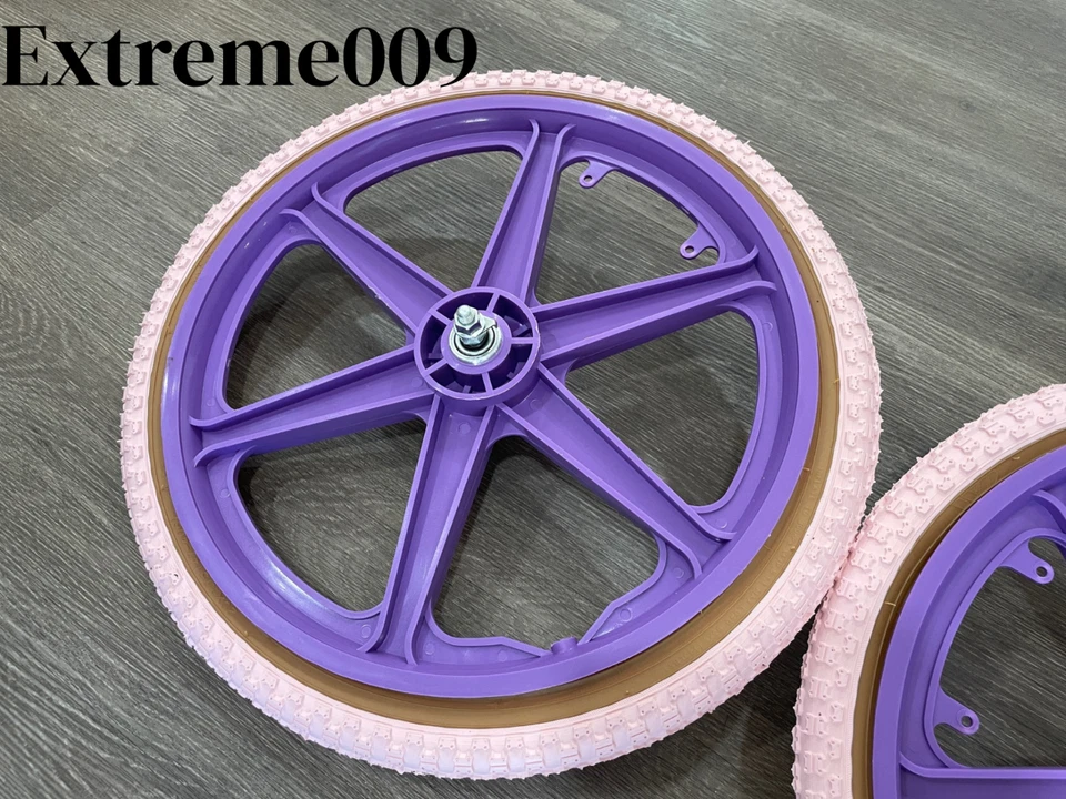 Conjunto de rodas 20" bicicleta Mag bicicleta BMX roxa com pneus 20x1.75 Comp ROSA CLARO - Imagem 2 de 3