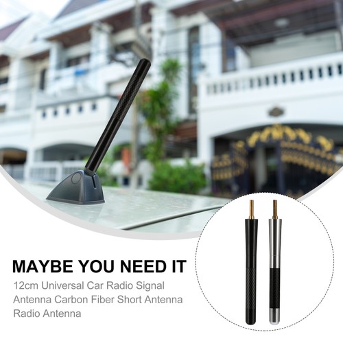 2 Pcs Universal Car Radio Signal Antenna Carbon Fiber Antenna 12cm - Picture 3 of 12
