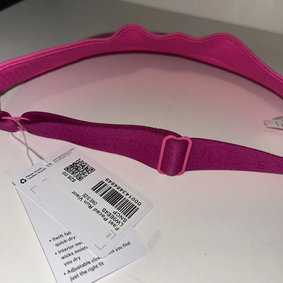 Visera para correr Lululemon para mujer de ritmo rápido banda ancha rosa secado rápido sistema operativo Foto 4 de 4