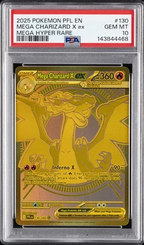 2025 POKEMON PFL EN-PHANTASMAL FLAMES MEGA HYPER RARE MEGA CHARIZARD X EX PSA 10