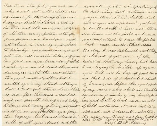 S. F. Stearns – Civil War Soldier - 1863 Civil War Naval Hospital Letter