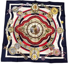 Authentic Hermes Carre 90cm Parmi les Fleurs Je Compte les Heures Silk Scarf