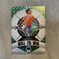 Alex Bregman 2022 Panini Mosaic Will To Win Green Prizm Insert #7 Houston Astros