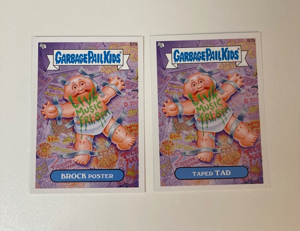 2014 Topps Garbage Pail Kids Series 1 Brock Poster Taped Tad Bonus Sticker B7A B