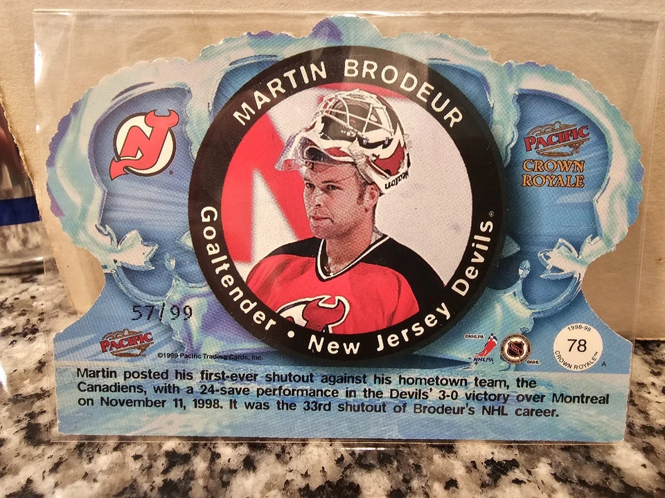 1999 martin brodeur pacific crown royale limited series 57/99 - Image 3 of 4