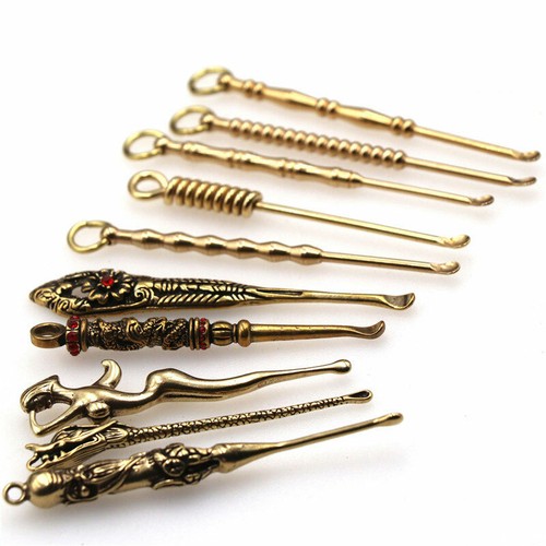 Brass Earpick Ear Cleaning Tool Curette Ear Wax Remover Ear Cleaner Spoon - - Picture 6 of 18