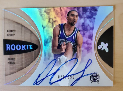 2006-07 Fleer EX Quincy Douby On Card Rookie Auto 21/399 #65 Sacramento Kings - Picture 1 of 3