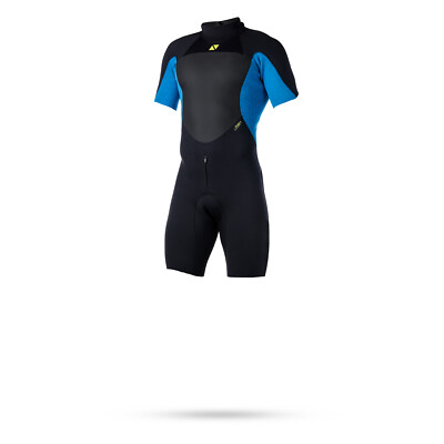 Magic Marine Ultimate 3/2 mm Reißverschluss Flatlock Shorty Neoprenanzug - blau
