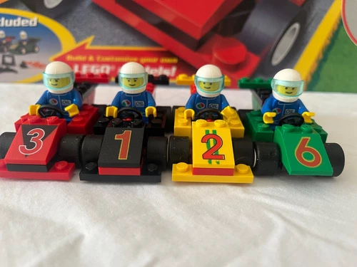 Vtg 2001 COMPLETE LEGO 31314 Racers Super Speedway Board Game w/4 minifigures!