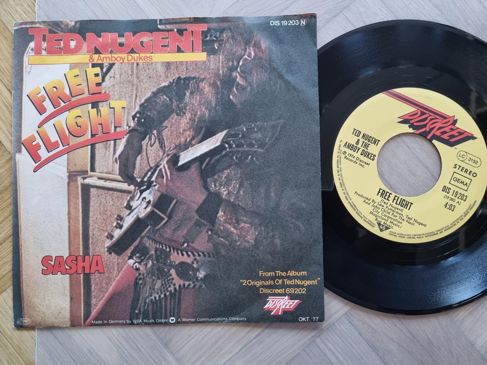 7"" Single Ted Nugent - Free flight Vinyl Germany