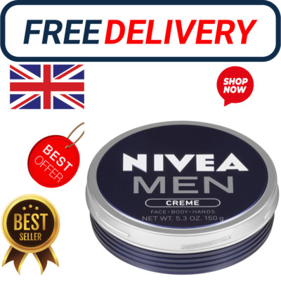 NIVEA Men Creme - Multipurpose Cream for Men Face hand & Body Lotion 5.3 oz. Tin