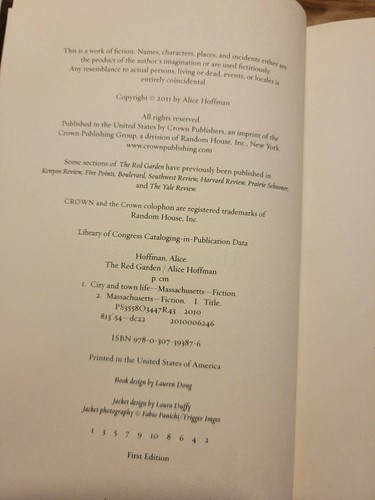 The Red Garden by Alice Hoffman 2011 1st Edition 1st Printing Hardback DJ VGC!! - Picture 10 of 12