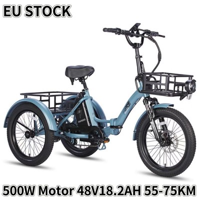 NEU FAFREES F20 Mate Elektro Dreirad 20 Zoll E-Bike 3 Räder Fahrrad mit Korb
