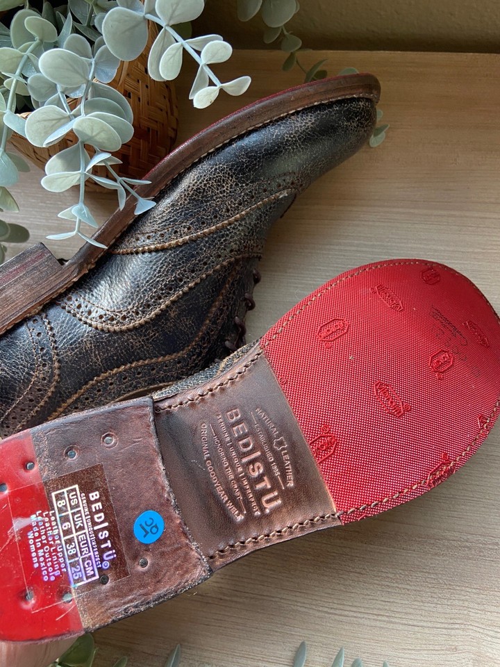 Bed Stu LITA Cobbler Series Distressed Oxford Wingtip Shoes Women's Sz