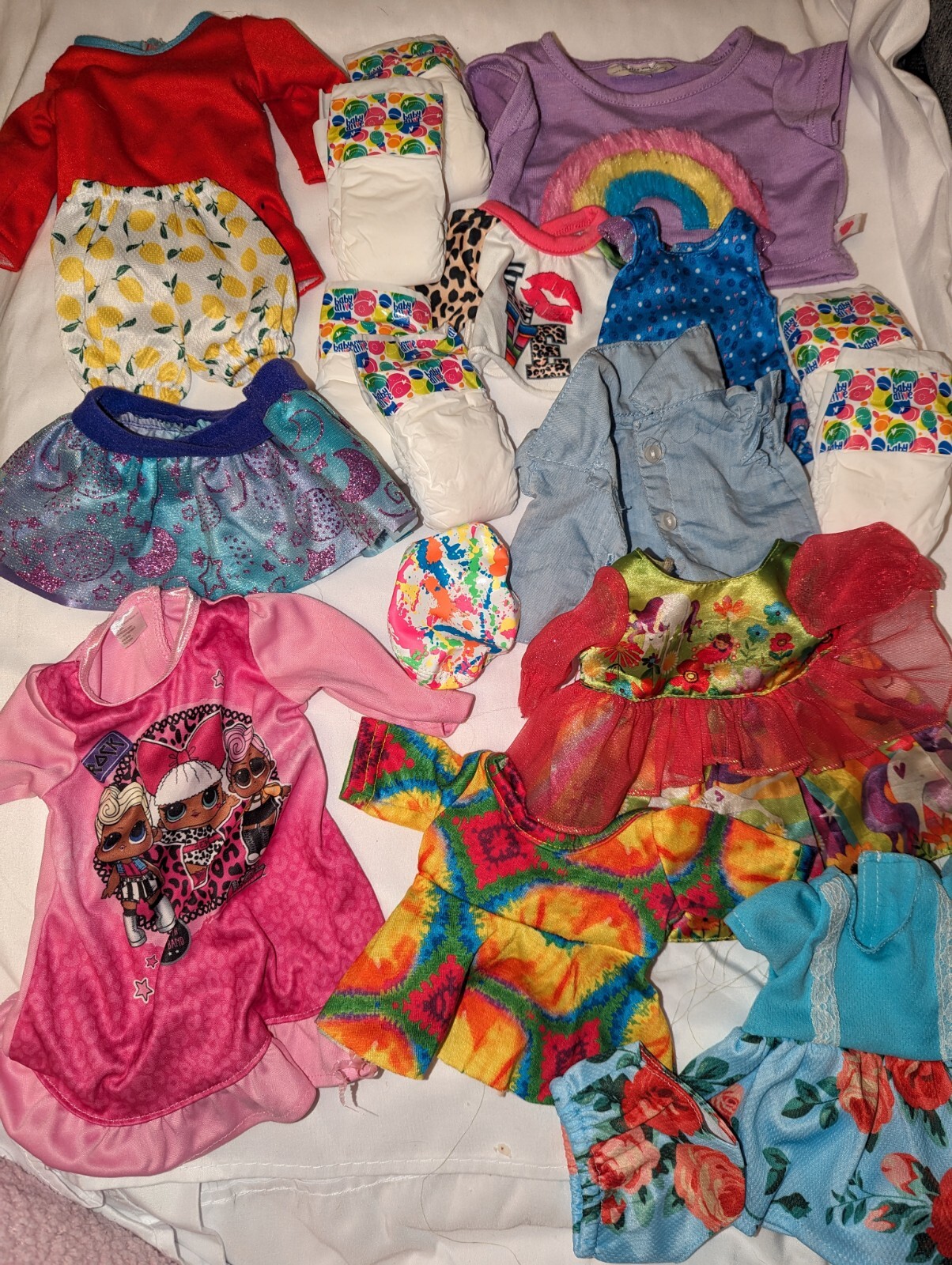 Lot Of 18 Baby Slive Clothing And Diapers eBay