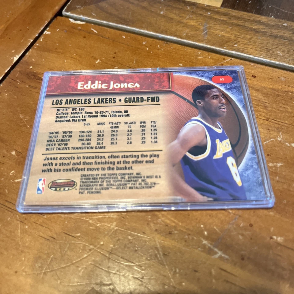 1998-99 Bowman’s Best Certified Autograph Eddie Jones #A3 - Image 2 of 2