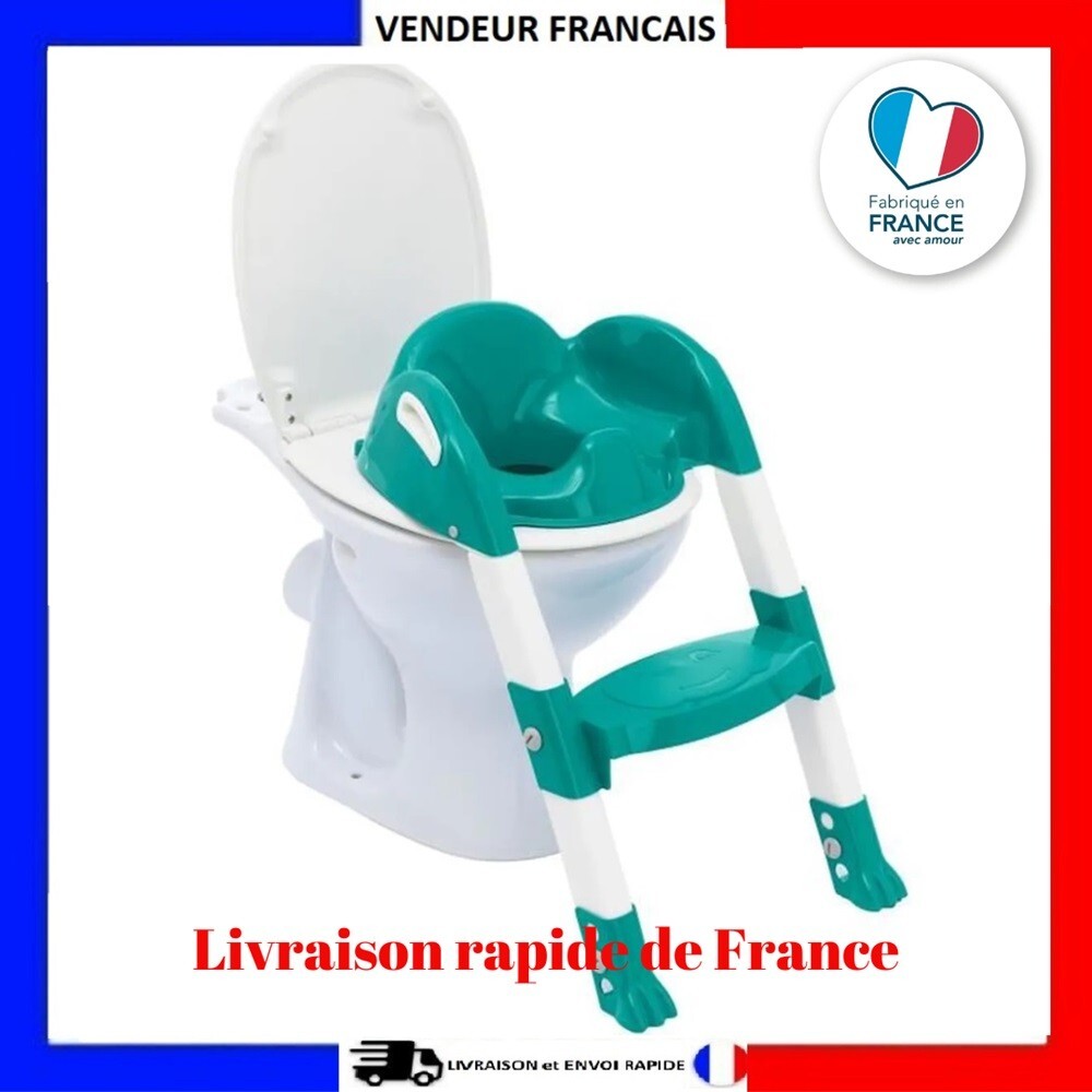 Siège toilette bébé pliable et réglable en hauteur turquoise