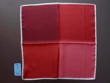 Battisti Pocket Square Cherry Red Quadrants Pure silk
