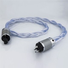 HIFI OCC Silver Plated AC Power Cable US Power Cord for CD Player Amplifier