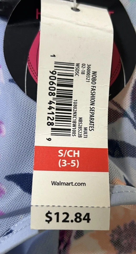 Parte inferior de natación de bikini con estampado floral cintura alta azul marino NOBO para mujer pequeña 3-5 nueva con etiquetas Foto 3 de 4