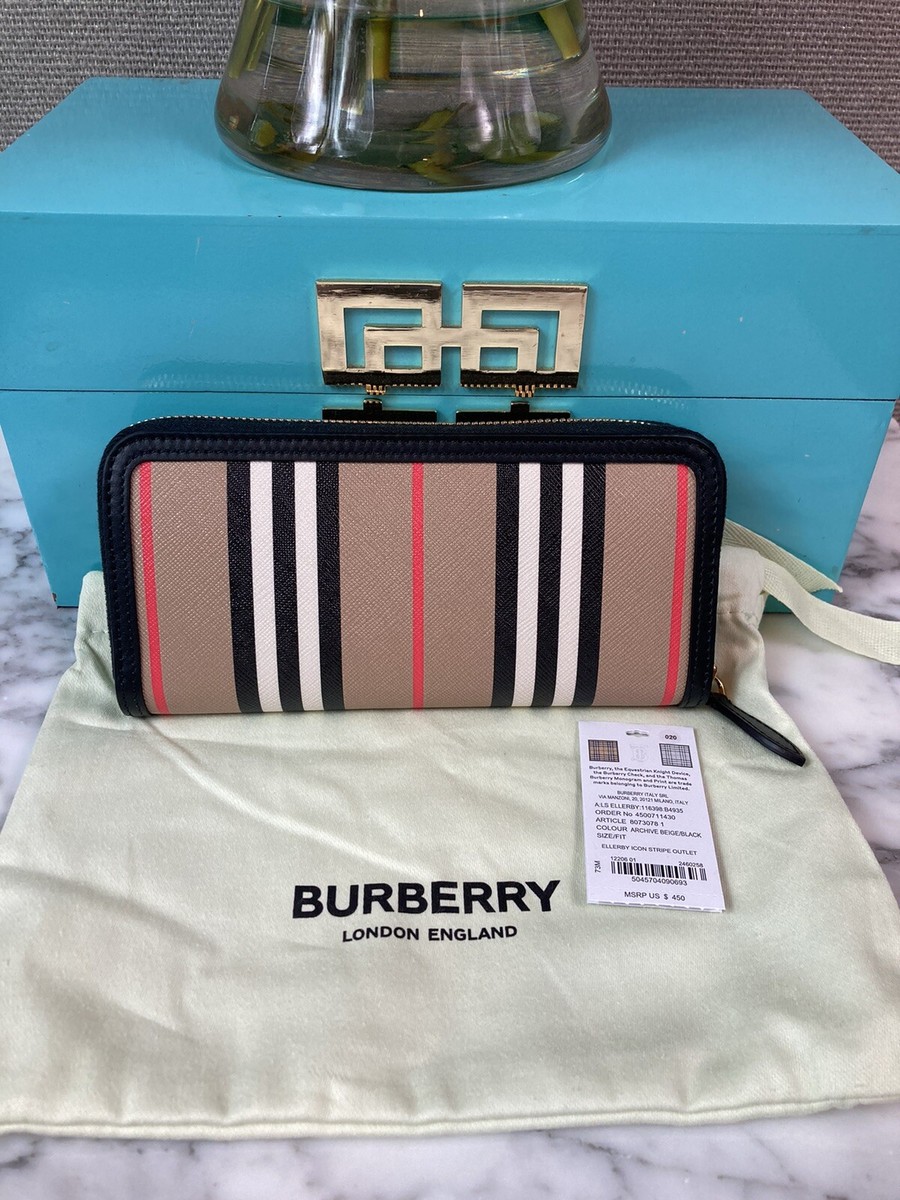 『極美品』Burberry ストライプ 二つ折り財布，最終値下げ BURBERRY ストライプ 二つ折り財布