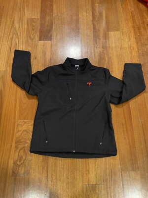 Tesla Employee Jacket Black With Red Embroidery Men’s Medium Full Zip  XL