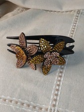 NEW Fashion Hairclip Hair Claw Floral Rhinestone Peachy 4.5" Long Style Costume