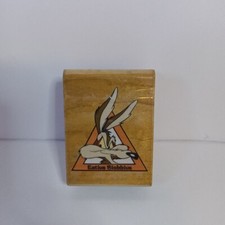 Vintage 1995 Warner Bros Looney Tunes Wile E Coyote Quote Wood Rubber Stamp