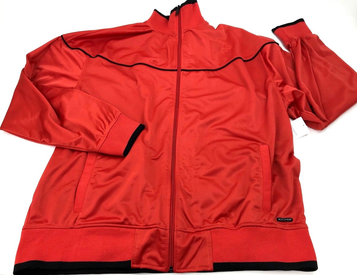 Rocawear R+ Mens 2XL Full Zip Track Jacket Pockets Embossed
