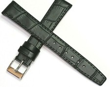 EASY FIT CLIP ON OPEN ENDED LEATHER WATCH STRAP BLACK 12MM to 20MM FREE POST NEW