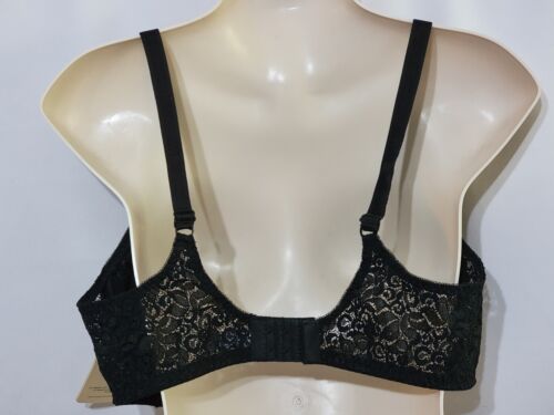 NWTS VINTAGE MAIDENFORM RENDEZVOUS BLACK LACE #8300 BRA USA UNION LABEL SZ 40C - Picture 3 of 7
