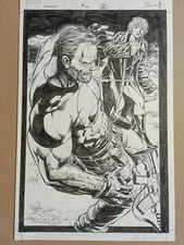 Original Punisher MAX Comic Art Splash page Ennis Medina Palmer marvel