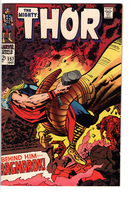 MIGHTY THOR #157 (1968) - GRADE 7.5 - MARVEL RAGNAROK SIF KARNILLA LOKI APP