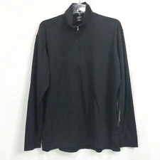 Patagonia Mens Large Half Zip Capilene Pullover Top Base Layer Black Long Sleeve
