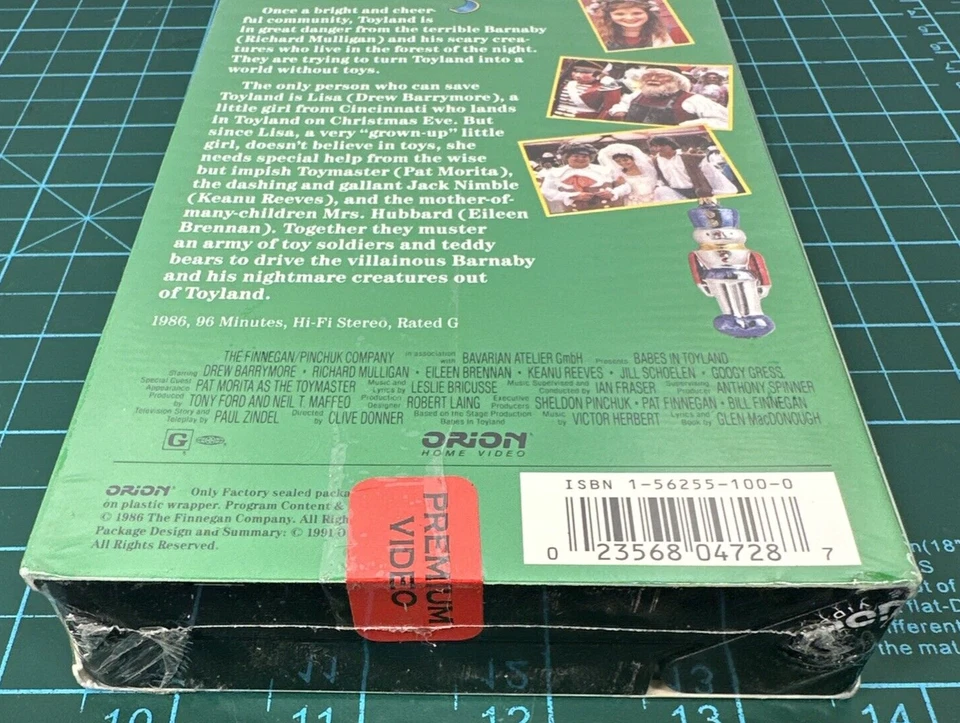 Vtg New Sealed VHS Babes In Toyland 1986 Orion Keanu Reeves Drew Barrymore Movie - Image 3 of 4