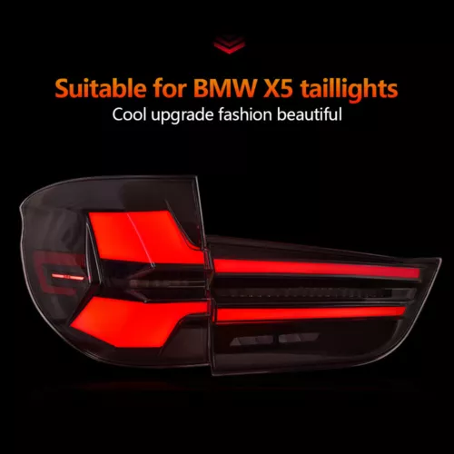 For BMW X5 F15 2014-2018 Rear Brake Lamp LH+RH Black Smoked LED Tail Lights - Bild 6 von 14